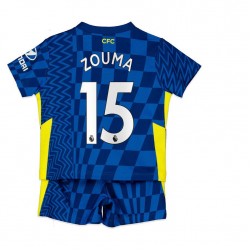 Camisola Chelsea Kurt Zouma 15 Criança Equipamento Primeiro 2021-2022 Manga Curta